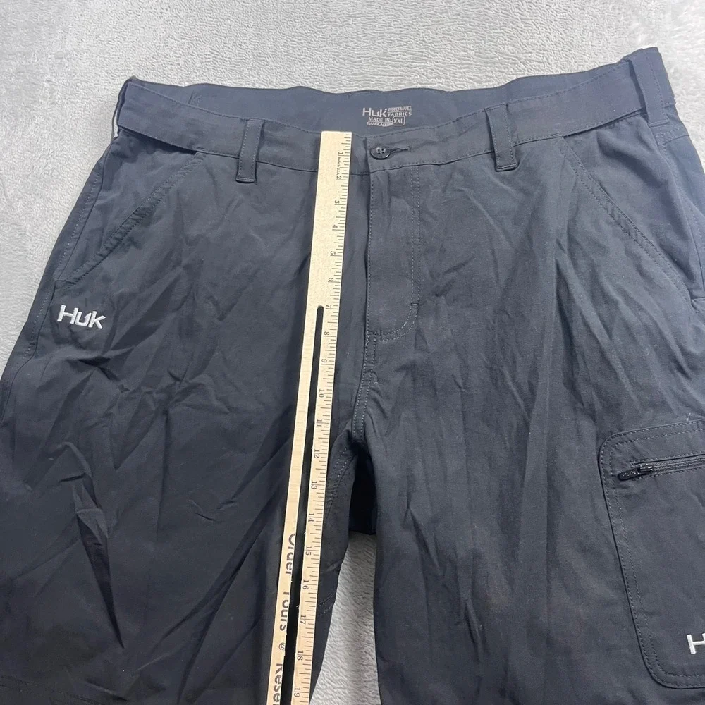 Huk Mens Black Performance Fishing Shorts Size XXL Quick Dry Cargo Pocket